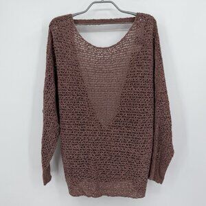 Daytrip Tape Yarn Sweater size L Large Open Cross Back Ash Rose BKE Buckle